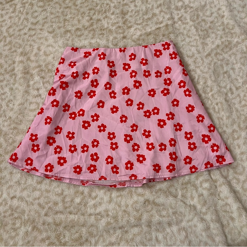 Princess Polly Pink Flower Skirt